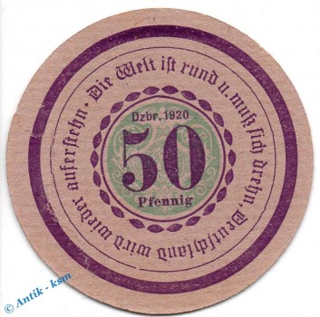 Görlitz , Notgeld 50 Pfennig Schein in kfr. M-G 449.2.b-c , Schlesien von 1920 Seriennotgeld