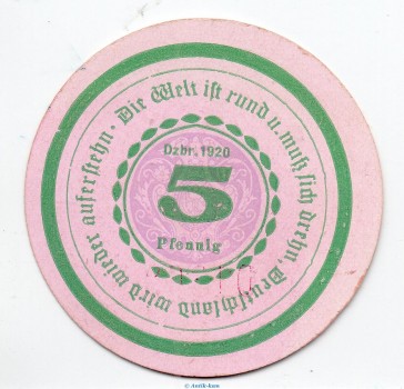 Notgeld Görlitzer Nachrichten 449.2.b-c , 5 Pfennig Schein in kfr. von 1920  Schlesien Seriennotgeld