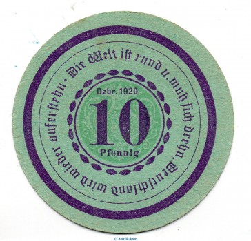 Notgeld Görlitzer Nachrichten 449.2 , 10 Pfennig Schein in kfr. von 1920 , Schlesien Seriennotgeld
