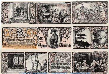 Notgeld Gemeinde Friedrichsbrunn 394.3 , Set mit 10 Scheinen in kfr. von 1921 , Sachsen Anhalt Seriennotgeld