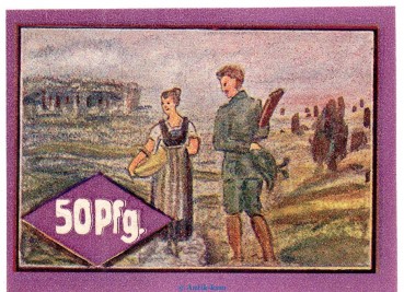 Preview: Notgeld Gemeinde Hockensbüll 614.1.a , 50 Pfennig -C- mit Kn. in kfr. o.D. Schleswig Holstein Seriennotgeld