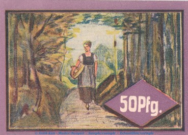 Preview: Notgeld Gemeinde Hockensbüll 614.2.a , 50 Pfennig A --mit Kennummer-- in kfr. o.D. Schleswig Holstein Seriennotgeld