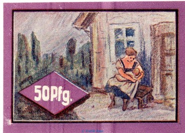 Preview: Notgeld Gemeinde Hockensbüll 614.2.a , 50 Pfennig viol. -F- mit Kn. in kfr. o.D. Schleswig Holstein Seriennotgeld