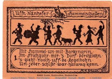 Preview: Notgeld Gemeinde Neunhofen 956.1 , 10 Pfennig Schein in kfr. von 1921 , Thüringen Seriennotgeld