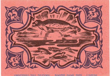 Preview: Notgeld Gemeinde Schobüll 1194.7.b , 25 Pfennig Schein rot in kfr. von 1921 , Schleswig Holstein Seriennotgeld