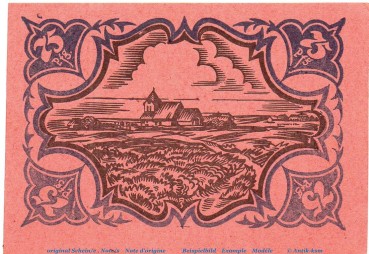 Preview: Notgeld Gemeinde Schobüll 1194.7.b , 75 Pfennig Schein rot in kfr. von 1921 , Schleswig Holstein Seriennotgeld