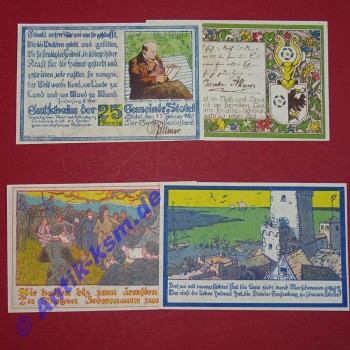 Notgeld Gemeinde Stotel , Niedersachsen , vollständiger Satz mit 4 Scheinen in kassenfrischer Erhaltung , Seriennotgeld , 1278.3 , von 1921