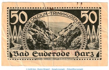 Preview: Notgeld Gemeinde Suderode 1292.1.b , 50 Pfennig -A statt C- in gbr. von 1921 , Sachsen Anhalt Seriennotgeld