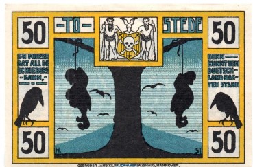 Preview: Notgeld Gemeinde Tostedt 1332.1 , 50 Pfennig Schein in kfr. von 1921 , Niedersachsen Seriennotgeld