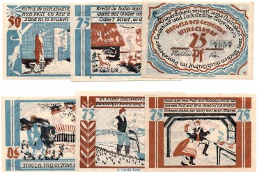 Notgeld Gemeinde Winzeldorf 1436.1.a , Set mit 6 Scheinen in kfr. o.D. Schleswig Holstein Seriennotgeld