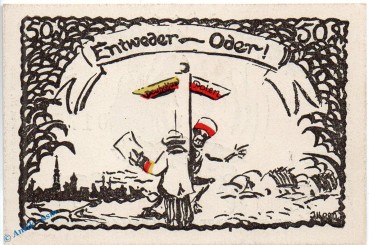 Preview: Notgeld Glauchau Stollberg , 50 Pfennig Schein Nr 1 in kfr. Mehl Grabowski 433.1 , Sachsen Seriennotgeld