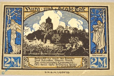 Notgeld Gleiwitz , 2 Mark Schein , Mehl Grabowski 437.1 a , Schlesien Seriennotgeld