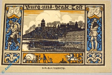 Notgeld Gleiwitz , 50 Pfennig Schein , Mehl Grabowski 437.1 a , Schlesien Seriennotgeld