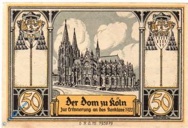 Notgeld Glogau , Knabenkonvict , 50 Pfennig Schein kfr , Mehl Grabowski 438.1 a , Schlesien Seriennotgeld