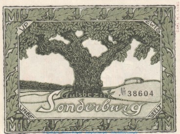 Preview: Notgeld Gutsvorsteher Süderholz 1298.1.a , 1 Mark Schein -mit Drfa- in kfr. von 1919 , Schleswig Holstein Seriennotgeld