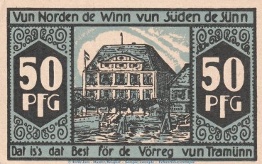Preview: Notgeld Hotel dt. Kaiser Travemünde 1336.1.b , 50 Pfennig Schein in kfr. o.D. Schleswig Holstein Seriennotgeld