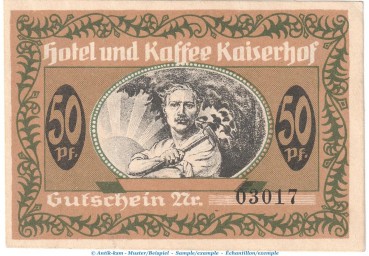 Notgeld Hotel Kaiserhof Münster 914.2.a , 50 Pfennig -o. Serie- in kfr. o.d. Westfalen Seriennotgeld