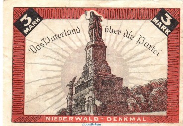 Preview: Notgeld Jungdeutscher Orden Kiel 694.1 , 3 Mark Schein in gbr. o.D. Schleswig Holstein Seriennotgeld