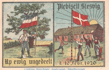 Preview: Notgeld Kommune Warnitz 1380.1 , 1 Mark Schein in kfr. von 1920 , Schleswig Holstein Seriennotgeld