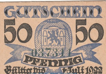Notgeld Kreissparkasse Wittingen 8025.05.02 , 50 Pfennig Schein in kfr. o.D. Niedersachsen Verkehrsausgabe