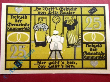 Notgeld Kummerfeld , 25 Pfennig Schein 2 , Mehl Grabowski 749.6 , Schleswig Holstein Seriennotgeld