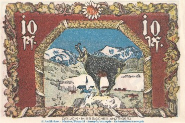 Preview: Notgeld Marktgemeinde Schliersee 1182.1 , 10 Pfennig Schein in kfr. von 1921 , Bayern Seriennotgeld