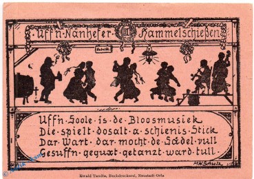 Notgeld Neunhofen , 50 Pfennig Schein in kfr. Mehl Grabowski 956.1 , von 1921 , Thüringen Seriennotgeld