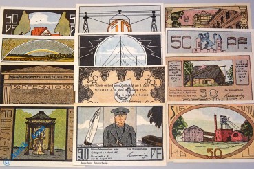 Notgeld Neustadt , Kreissparkasse , 2 Satz mit 12 Scheinen , 966.1 und 2 , von 1921 , Niedersachsen Seriennotgeld