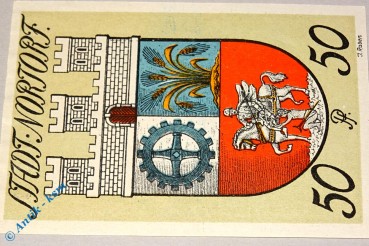 Notgeld Nortorf , 50 Pfennig Schein , Wz Vs rot , Mehl Grabowski 989.1 , von 1920 , Schleswig Holstein Seriennotgeld