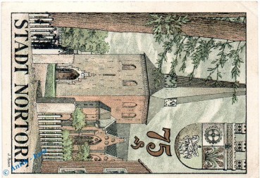 Notgeld Nortorf , 75 Pfennig Schein in kfr. Mehl Grabowski 989.2 a , von 1920 , Schleswig Holstein Seriennotgeld