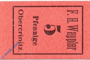 Notgeld Obercrinitz , F. Hermann Wappler , 5 Pfennig Schein , Tieste 5210.05.03 , Sachsen Verkehrsausgabe