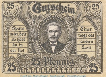 Preview: Notgeld Posenmühle Bucha 196.1.c , 25 Pfennig Schein in kfr. von 1921 , Thüringen Seriennotgeld