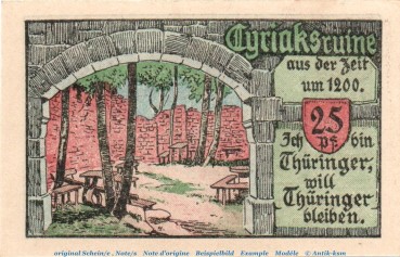 Preview: Notgeld Robert Peitz Tageblatt Camburg 215.2.b , 25 Pfennig Schein in kfr. o.D. Thüringen Seriennotgeld
