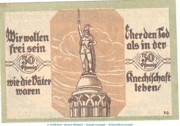 Notgeld S.V. Soltau 1239.2.b , 50 Pfennig Schein in kfr. o.D. Niedersachsen Seriennotgeld