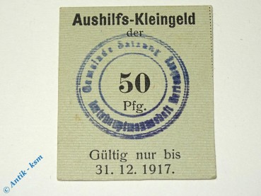 Notgeld Satzung , 50 Pfennig Schein , Tieste 6430.05.07.1 , Sachsen Verkehrsausgabe