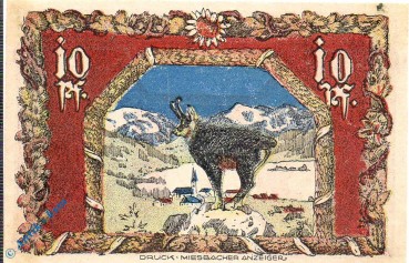 Preview: Notgeld Schliersee , 10 Pfennig Schein rosa , Mehl Grabowski 1182.2 , von 1921 , Bayern Seriennotgeld