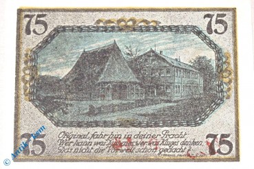 Notgeld Schnelsen , 75 Pfennig Schein Nr 2 , Mehl Grabowski 1192.1 , Hamburg Seriennotgeld