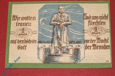 Notgeld Soltau , Schein über 1 Mark blau , Mehl Grabowski 1239.1 b , Niedersachsen Seriennotgeld