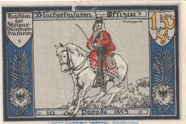 Preview: Notgeld Sparkasse Stolp 1275.4.a , 1,50 Mark Schein --mit Wz-- in kfr. o.D. Pommern Seriennotgeld