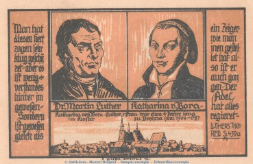 Notgeld Stadt Brehna 160.3 , 50 Pfennig Schein Nr.3 in kfr. von 1921 , Sachsen Anhalt Seriennotgeld