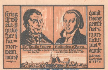 Notgeld Stadt Brehna 160.3 , 50 Pfennig Schein Nr.4 in kfr. von 1921 , Sachsen Anhalt Seriennotgeld