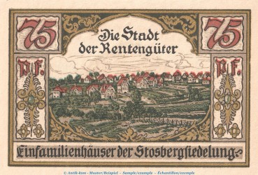 Preview: Notgeld Stadt Lennep 791.1 , 75 Pfennig Schein -G- in kfr. von 1921 , Westfalen Seriennotgeld