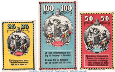 Notgeld Stadt Mölln 894.1 , Set mit 3 Scheinen in kfr. o.D. Schleswig Holstein Seriennotgeld