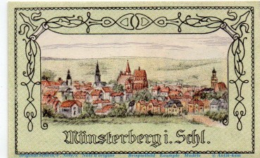 Preview: Notgeld Stadt Münsterberg 918.1 , 50 Pfennig Schein in kfr. von 1921 , Schlesien Seriennotgeld
