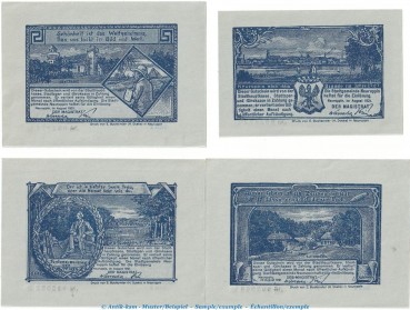 Notgeld Stadt Neuruppin 959.3 , Set mit 4 Scheinen in kfr. von 1921 , Brandenburg Seriennotgeld