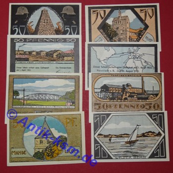 Neustadt , Notgeld Set mit 8 Scheinen -Drfa- in kfr. M-G 966.1 , Niedersachen 1921 Seriennotgeld