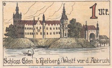 Preview: Notgeld Stadt Rietberg 1123.1 , 1 Mark Schein in kfr. von 1921 , Westfalen Seriennotgeld