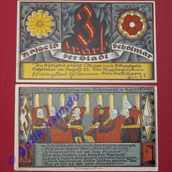 Notgeld Stadt Schötmar , Nordrhein westfalen , vollständiger Satz mit 1 Schein in kassenfrischer Erhaltung , Seriennotgeld , 1200.1 , von 1921