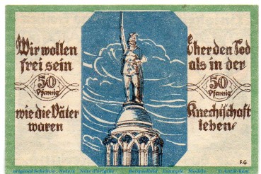Notgeld Stadt Soltau 1239.1.b , 50 Pfennig Schein blau , o. D.  Niedersachsen Seriennotgeld