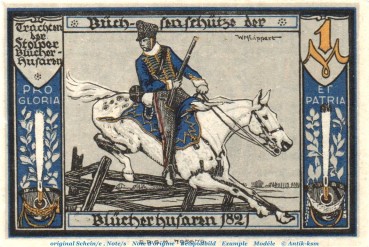 Notgeld Stadt Stolp 1275.4 , 1 Mark Schein mit Wz. in kfr. o.D. , Pommern Seriennotgeld